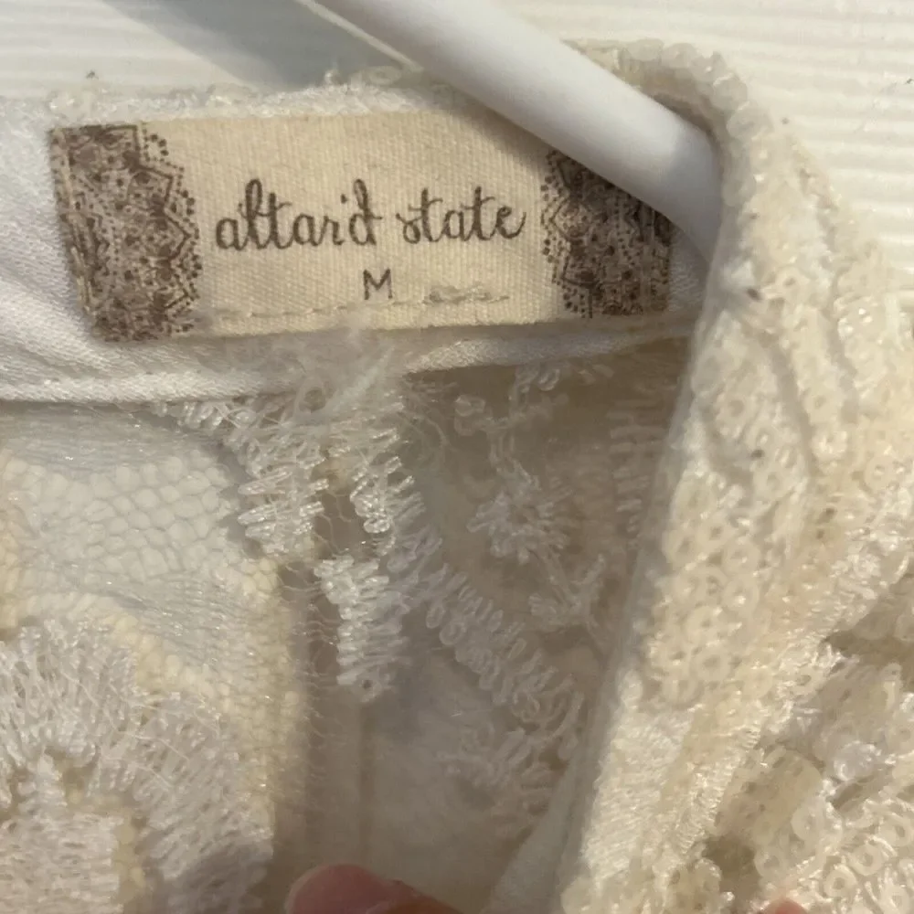 NWT Alter'd State Ivory Sequin Lace Boho Dress Size M‎ $89.95